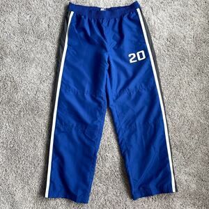 Vintage Old Navy Teens XL Windbreaker Track Pants Y2K Mesh Lined Number Striped